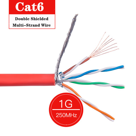 Ethernet-кабель RJ45 патч-корд SFTP Cat6 для домашнего маршрутизатора, компьютера, ноутбука 8p8c CAT 6 RJ 45, сетевой кабель 10 м 20 м 30 м 50 м 100 м ► Фото 1/6