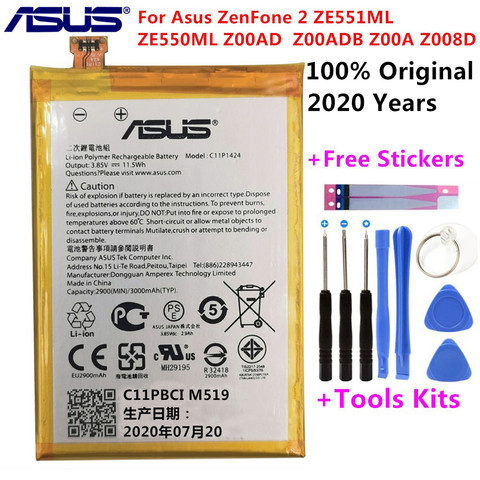 Оригинальный сменный аккумулятор для телефона ASUS C11P1424, 3000 мАч, для Asus ZenFone 2 ZE551ML ZE550ML Z00AD Z00ADB Z00A Z008D, бесплатные инструменты ► Фото 1/6
