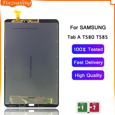 ЖК-дисплей для Samsung GALAXY Tab A 10,1 T580 T585, сенсорный экран с дигитайзером в сборе, сменная панель для сенсорных экранов, для T580, с ЖК-экраном, с диагональю 1, 5, 5, 7, 9, 9, 9 ► Фото 1/6