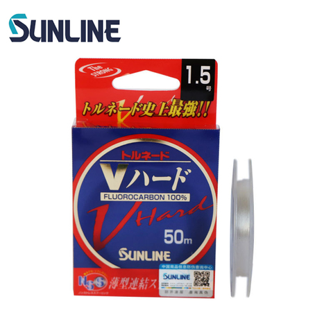 SUNLINE V-Hard, фторуглеродный лидер 50 м 2lb-50lb, невероятное 30% улучшение прочности, сделано в Японии ► Фото 1/6