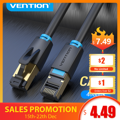 Высокоскоростной Ethernet-Кабель Vention Cat8 SSTP 40 Гбит/с, Cat 8 RJ45 ► Фото 1/6