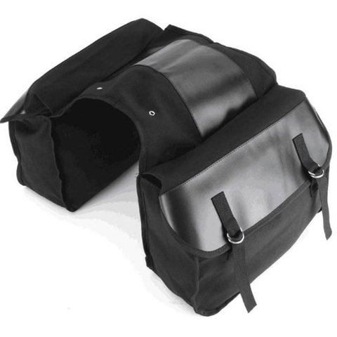 Вместительная велосипедная сумка-Седло для мотоцикла, черная холщовая водонепроницаемая сумка для багажа на мотоцикле, 1 шт. ► Фото 1/5