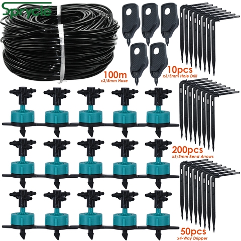 SPRYCLE 10-100 м 8L/ч Давление компенсации излучатель 3/5 мм 1/8 полива Наборы парниковых в форме капель для полива и орошения Системы для горшочные растения ► Фото 1/6
