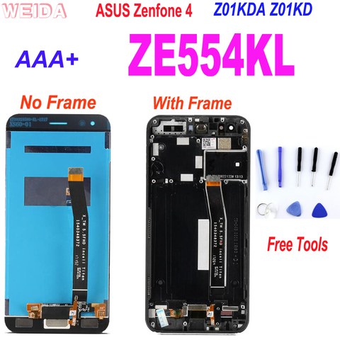 AAA + 5,5 ”ЖК-дисплей для ASUS Zenfone 4 ZE554KL Z01KDA Z01KD ЖК-дисплей с сенсорным экраном дигитайзер в сборе с рамкой для Asus ZE554KL LCD ► Фото 1/6