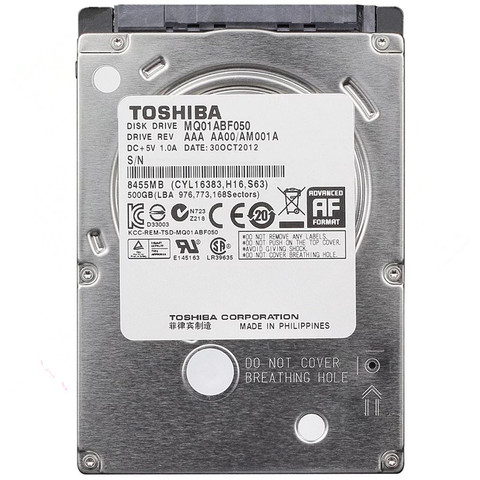 Внутренний жесткий диск TOSHIBA 2 ТБ 1 ТБ, 500 Гб, 320 ГБ, 2,5 дюйма, SATA, для ноутбука, жесткий диск, 160 МБ/с. 2/8 Мб, 5400-7200 об/мин, внутренний жесткий диск ► Фото 1/5