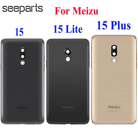 100% Новый чехол для батареи для Meizu 15 Plus, задний корпус, чехол для батареи 15 Lite, крышка для объектива камеры, Запасная часть ► Фото 1/1