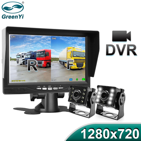 GreenYi 1280*720 AHD Запись CCTV DVR 2 грузовик резервного копирования спереди и сзади Камера Ночное видение с 7 