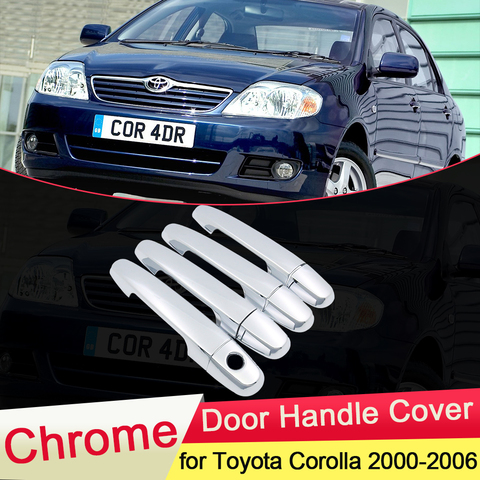 Хромированная накладка на дверную ручку для Toyota Corolla 2000 2001 2002 2003 2004 2005 E120 E130, аксессуары для стайлинга автомобиля ► Фото 1/6