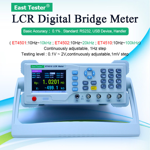 Настольный LCR тестер ET4501 ET4502 ET4510, настольный цифровой мост, измеритель 10 Гц ~ 100 кГц, непрерывная Регулируемая частота ► Фото 1/6