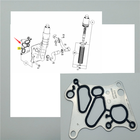 2711840280 2711840380 для Mercedes M271 W204 C180 C200 E200 SLK прокладка корпуса масляного фильтра/прокладка масляного радиатора комплекты ► Фото 1/6
