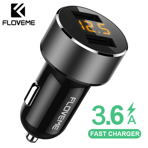 FLOVEME 18 Вт USB Автомобильное зарядное устройство для iPhone Xiaomi двойной порт автомобильное зарядное устройство USB 3.6A быстрая зарядка автомобильн... ► Фото 1/6