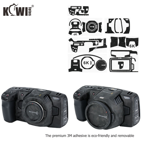 Чехол для корпуса камеры против царапин, пленка для карманной кинокамеры Blackmagic Design 4K 6K (BMPCC 4K 6K), черная наклейка 3M ► Фото 1/6