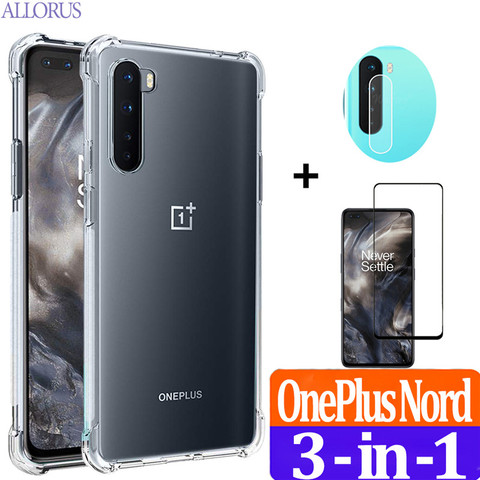 Oneplus nord Силиконовый чехол One plus 8T Nord чехол для телефона+камера+стекло,Мягкий противоударный защитный чехол Oneplus Nord 5G 7 8 T One Plus8T (ван плас норд 5G ... ► Фото 1/6