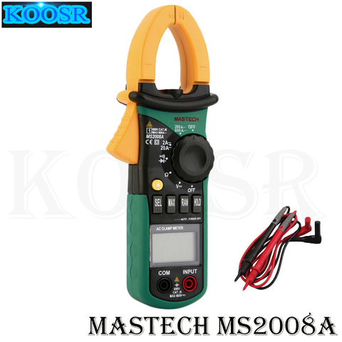 Цифровой Мультиметр MASTECH MS2008A, автоматический/ручной диапазон, вольтметр, амперметр, термометр, ЖК-дисплей, подсветильник ка, рабочий свет ► Фото 1/1