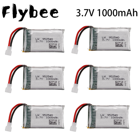 3,7 V 1000 мА/ч, 25C Li-PO Батарея 952540 для Syma X5 X5C X5C-1 X5S X5SW X5SC V931 H5C CX-30 CX-30W каркасный корпус кожух Запчасти для квадрокоптера Запчасти ► Фото 1/6