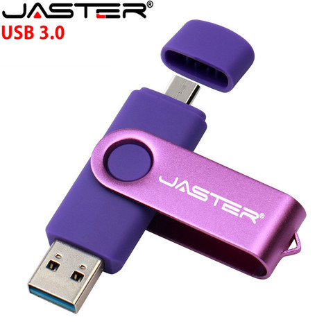 JASTER Высокоскоростной USB 3,0 OTG флеш-накопитель металлический USB флеш-накопитель 8 ГБ 16 ГБ 32 ГБ 64 Гб 128 ГБ Micro USB флешка 3,0 флеш-карта памяти ► Фото 1/6