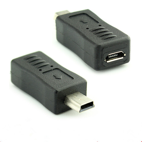 Адаптер-переходник V3 в V8, черный переходник Micro USB «Мама» в Mini USB «папа», 1 шт. ► Фото 1/3
