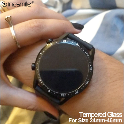 Круглый защитный экран диаметром 24-46 мм для Samsung galaxy, серии Garmin watch, пленка из закаленного стекла для часов Huawei ► Фото 1/6