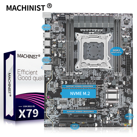 MACHINIST X79 материнская плата для настольного компьютера LGA 2011 ATX Поддержка Xeon E5 V1 & V2 процессор разгон DDR3 ECC RAM X79 2.4F материнская плата ► Фото 1/6