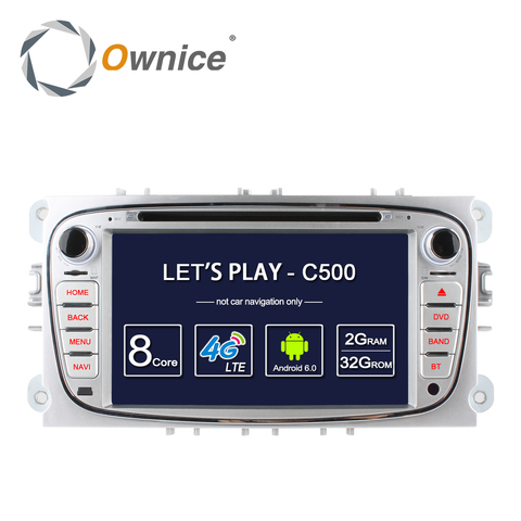 Автомагнитола Ownice C500, DVD-плеер с восьмиядерным процессором, Android 6,0, ОЗУ 2 ГБ, 4G, LTE, для FORD Focus S-MAX, Mondeo C-MAX, Galaxy, Quad Core, GPS, Navi Радио ► Фото 1/6