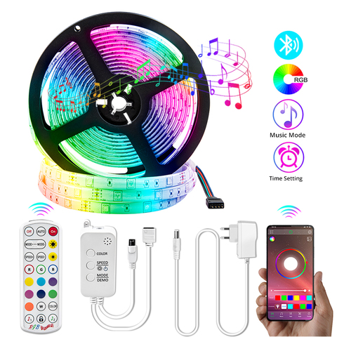 5050 RGB Bluetooth умный задний светильник, светодиодный ленточный светильник DC 12V 5m 10m 15m, цветной светодиодный светильник HDTV, задний светильник, Интеллектуальный светодиодный ночник ► Фото 1/6