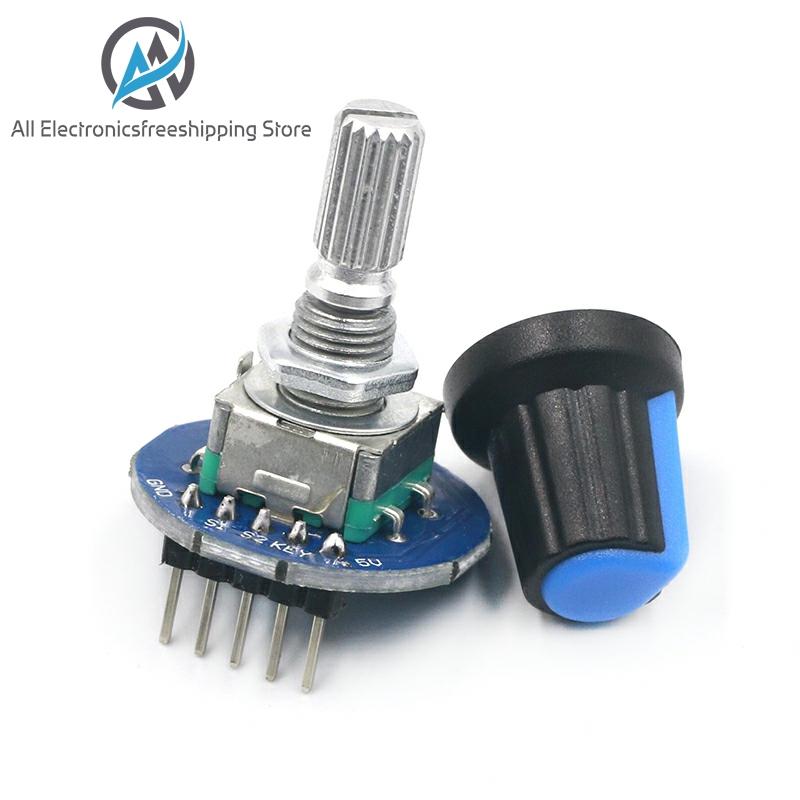 Модуль роторного энкодера для разработки датчика Arduino, Круглый аудио, вращающийся потенциометр, крышка крышки EC11 ► Фото 1/6