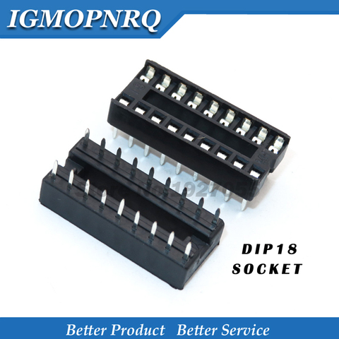 10 шт. DIP18 IC socket DIP тестовая розетка микросхемы 18PIN DIP-18 18PIN адаптер 2,54 мм Шаг разъема ► Фото 1/1