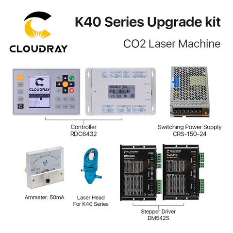 Комплект обновления серии Cloudray K40 для лазерной гравировальной машины CO2 Ruida RDC6432, лазерный контроллер CO2 DM542S, шаговый драйвер ► Фото 1/6