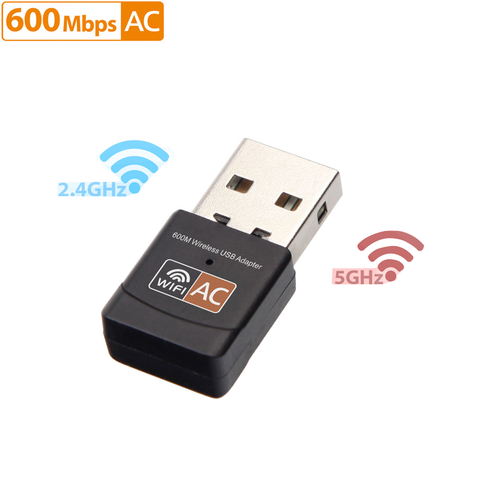 USB Wi-Fi адаптер 2,4 ГГц 5 ГГц 600 Мбит/с 802.11b/n/g/ac ► Фото 1/6
