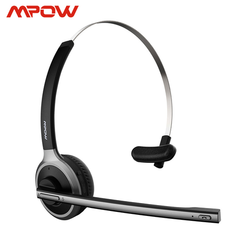 Mpow M5 Bluetooth V5.0 гарнитура, беспроводные наушники для водителя грузовика, беспроводные наушники для звонков с микрофоном для колл-центра, офиса, Skype ► Фото 1/6