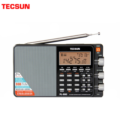 Tecsun PL-880 радио полный диапазон цифровой настроенный стерео короткая волна HAM Радио portatilam Fm LW/SW/MW/SSB High-end, металлический приемник ► Фото 1/6