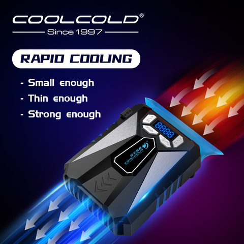 Охлаждающий вентилятор COOLCOLD, портативный кулер для ноутбука 12-17 дюймов, внешний вентилятор для извлечения воздуха, регулируемая скорость ► Фото 1/6