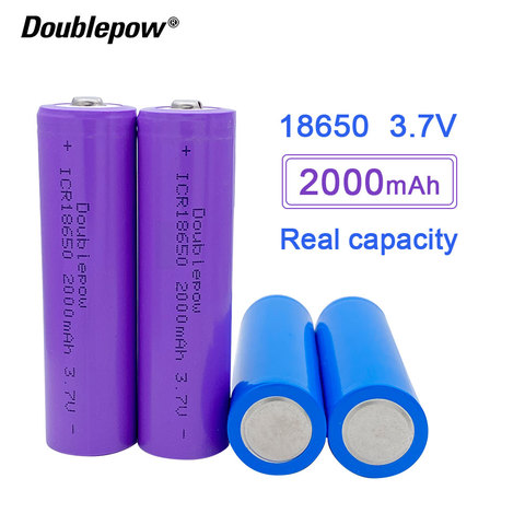 Новая Оригинальная батарея Doublepow 18650 3,7 V 2000mah 18650 литиевая аккумуляторная батарея для фонарика и т. д. ► Фото 1/6