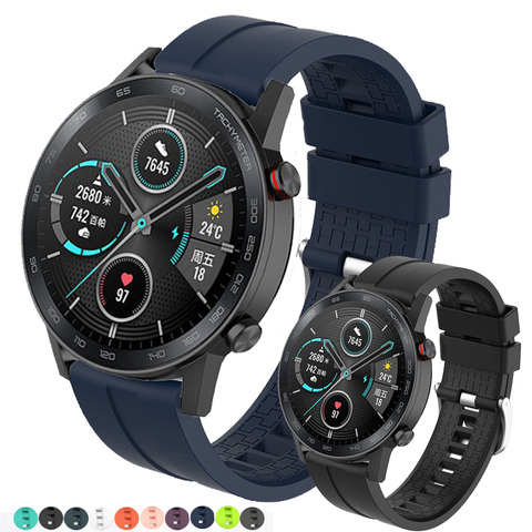 Ремешок силиконовый для смарт-часов Huawei Honor magic Watch 2 magic 2 GT 2 GT2 46 мм, спортивный браслет для наручных часов, 22 мм ► Фото 1/6
