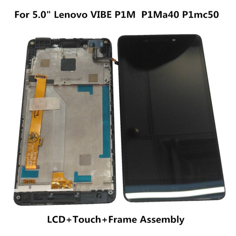 ЖК-дисплей и дигитайзер сенсорного экрана в сборе для Lenovo VIBE P1M P1Ma40 P1mc50, с рамкой, 5,0 дюйма ► Фото 1/6