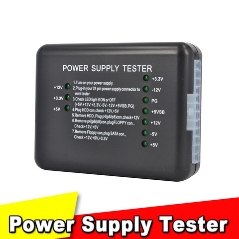 Тестер электропитания ATX SATA HDD, 20/24 Pin для PSU, тестер проверки, светодиодный измерительный индикатор, диагностический инструмент, тестирование для ПК ► Фото 1/6