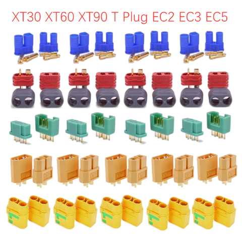 10 пар, разъемы для аккумуляторов XT30, XT60, XT90 T, EC2, EC3, EC5 ► Фото 1/6