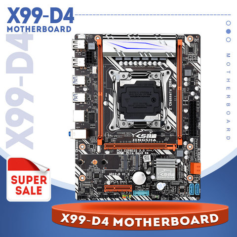 Jingsha X99 D4 материнская плата LGA2011 V3/V4 M-ATX USB3.0 NVME M.2 WI-FI SSD Поддержка DDR4 памяти и Ксеон E5 V3 процессор ► Фото 1/6