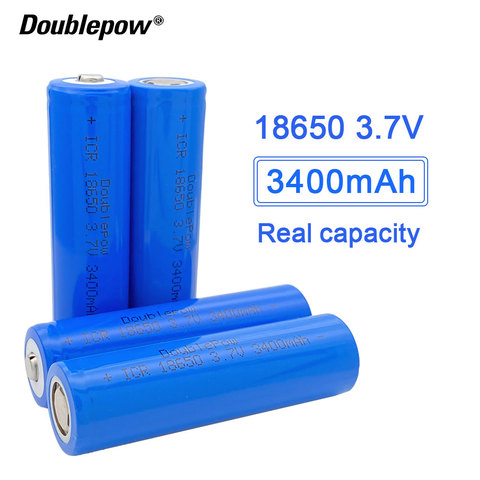 Новая Оригинальная батарея Doublepow 18650, 3,7 в, 3400 мАч, 18650, литиевая аккумуляторная батарея для фонарика и т. Д. ► Фото 1/5