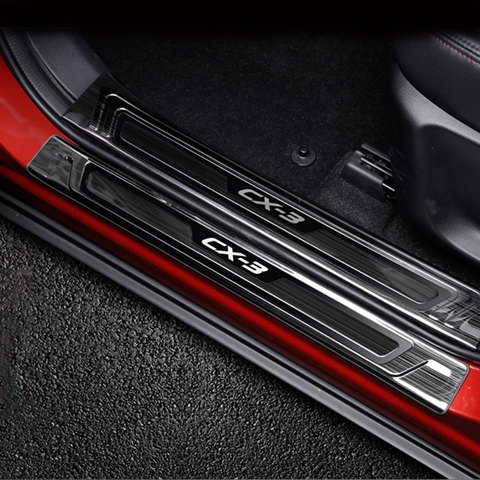 Накладка на порог автомобильной двери из нержавеющей стали для Mazda CX-3 CX3 2015 2016 2017 2022 ► Фото 1/6