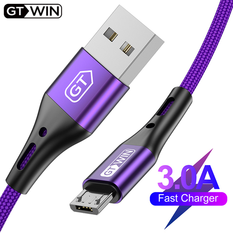 GTWIN Micro USB кабель 3 м для Huawei Microusb кабель 3A Быстрая зарядка для Xiaomi Samsung Android мобильный телефон зарядка данных провод ► Фото 1/6