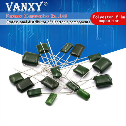 Конденсатор пленки из полиэстера, 50 шт., 100 В, 1 нФ, НФ, 2A471J, 2A102J, 2A152J, 2A222J, 2A392J, 2A332J, 2A472J, 2A103J, 473j, 2A104J ► Фото 1/4