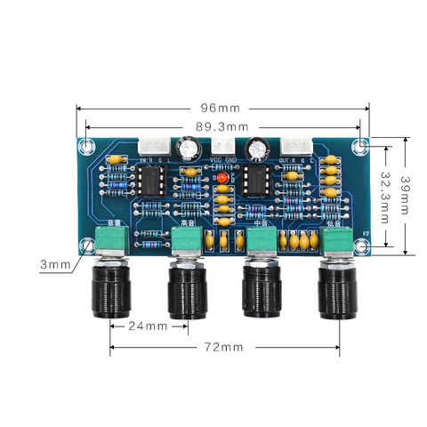 XH-A901 NE5532 Tone плата предусилителя Pre-amp с регулировкой громкости высоких басов, предусилитель, регулятор тона для платы усилителя ► Фото 1/4