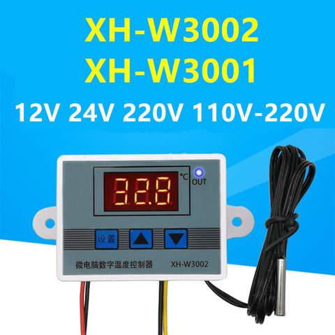 AC 10A 12V 24V 220V 110V-220V светодиодный цифровой терморегулятор Термостат Температура Управление; Управление выключатель расходомер XH-W3002/W3001 ► Фото 1/6