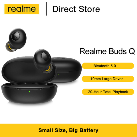 TWS-наушники Realme Buds Q Беспроводные водонепроницаемые с зарядным устройством и поддержкой Bluetooth 5,0 ► Фото 1/6