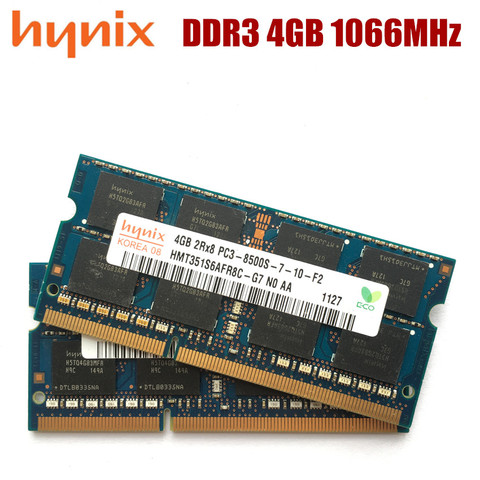 Набор микросхем Hynix 4 Гб 2 Гб 1 ГБ 8500S PC3 DDR3 1066 МГц 2 Гб Память для ноутбука модуль ОЗУ SODIMM ► Фото 1/4