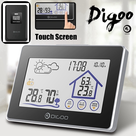 Digoo DG-TH8380 цветной экран Метеостанция Крытый Открытый датчик термометр гигрометр метр Датчик прогноза 3CH ► Фото 1/6