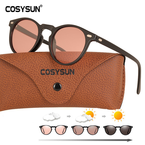 Очки солнцезащитные COSYSUN TR90 женские фотохромные, поляризационные круглые классические винтажные солнечные очки для вождения ► Фото 1/6