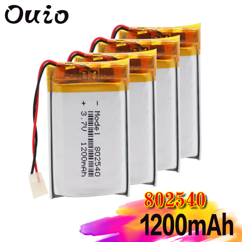 1/2/4 шт 802540 1200mAh литиевая батарея 3,7 V перезаряжаемая 40x25x8mm литий-полимерные Li-po батареи с Pcb защитой от заряда ► Фото 1/6