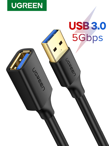 USB удлинительный кабель Ugreen, кабель USB 3.0 для Smart TV, PS4, X-Box One, SSD, USB3.0, 2.0, удлинитель кабеля для передачи данных, удлинительный кабель для Mini USB ► Фото 1/6